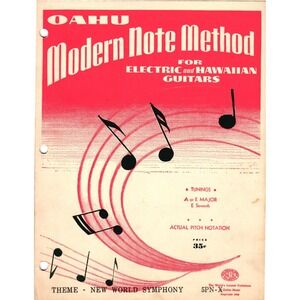 Oahu Modern Note Method for Electric and Hawaiian Guitars 5PN-X 1943